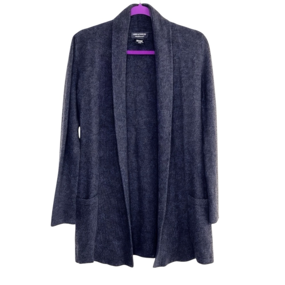 Lord & Taylor 100% Cashmere Charcoal Gray Open Front Long Cardigan Size XS Cozy